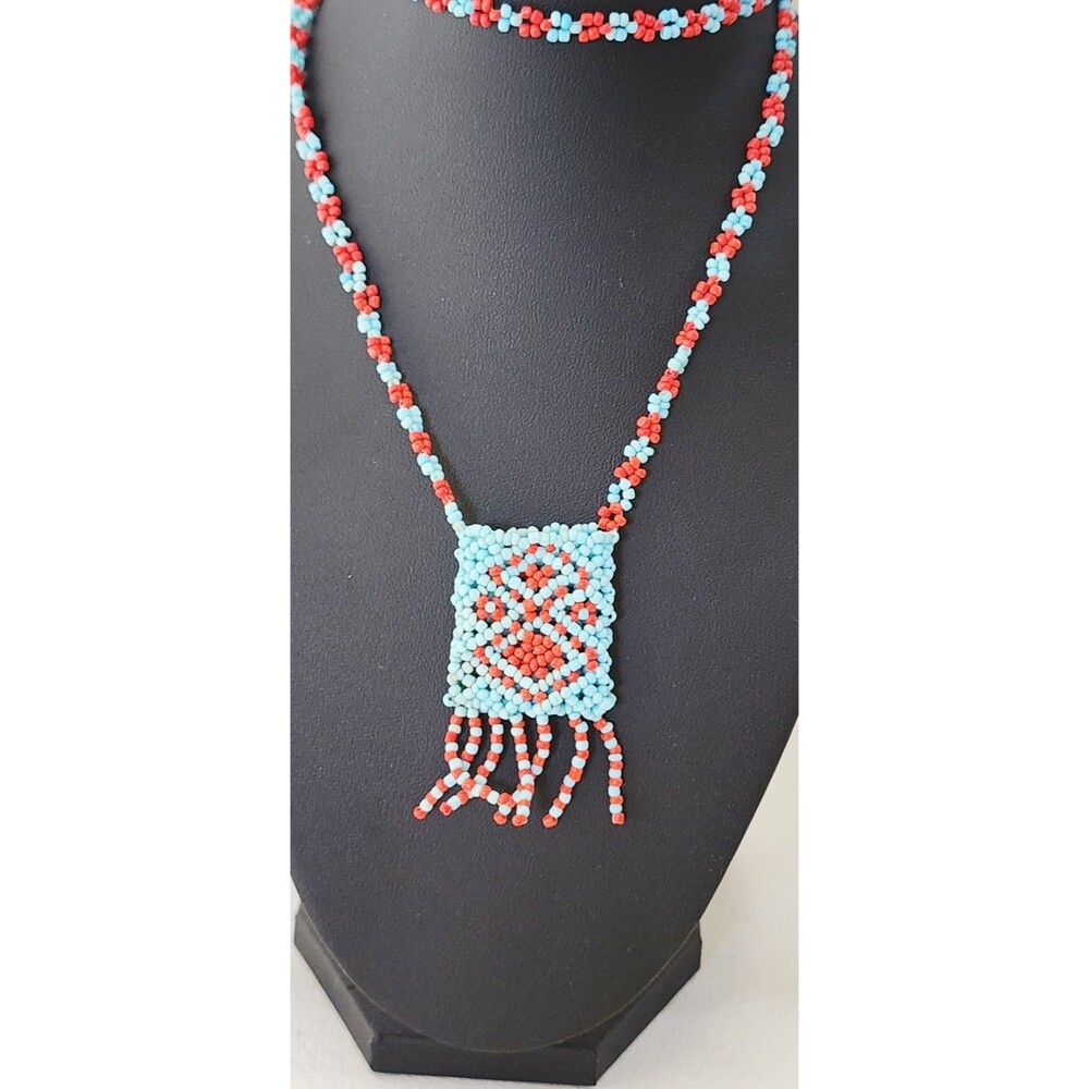 Native American Seed Bead Pouch Medicine Bag Necklace